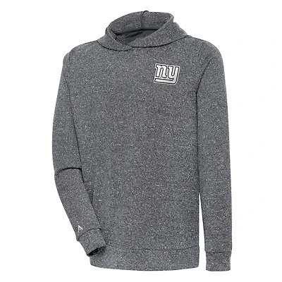 Sweat à capuche Antigua Heather Charcoal pour homme avec logo métallique Absolute des New York Giants