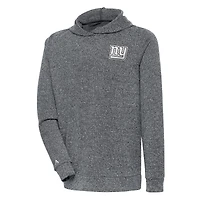 Sweat à capuche Antigua Heather Charcoal pour homme avec logo métallique Absolute des New York Giants
