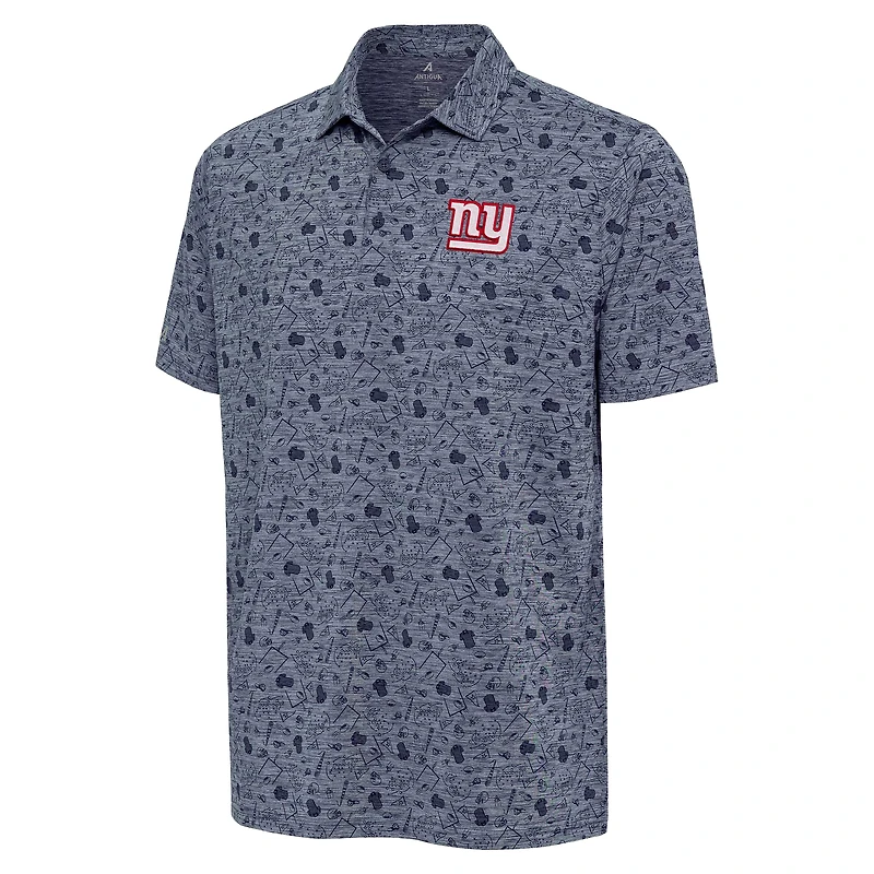 Polo Relentless bleu marine chiné Antigua pour homme des New York Giants
