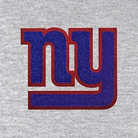 Men's Antigua Heathered Gray New York Giants Action Chenille Pullover Hoodie