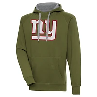 Men's Antigua  Olive New York Giants Primary Logo Victory Pullover Hoodie