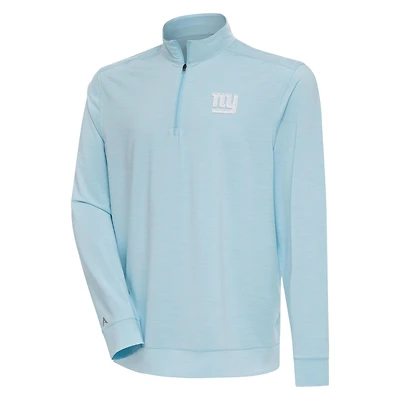 Pull à col rond et fermeture éclair quart de tour bleu poudre Antigua pour homme des New York Giants