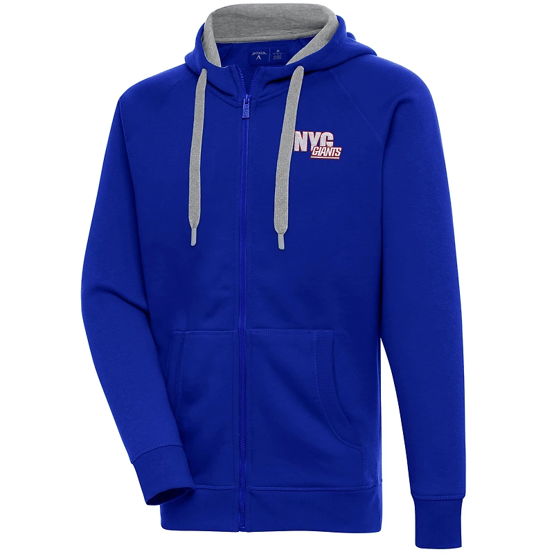 Men's Antigua  Royal New York Giants Victory Full-Zip Hoodie