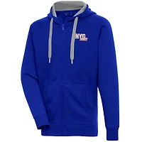 Men's Antigua  Royal New York Giants Victory Full-Zip Hoodie