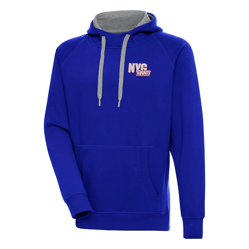 Men's Antigua  Royal New York Giants Victory Pullover Hoodie