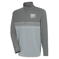Pull à capuche zippé quart de tour Antigua Steel New York Giants avec logo métallique Pace pour homme