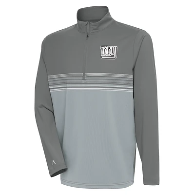 Pull à capuche zippé quart de tour Antigua Steel New York Giants avec logo métallique Pace pour homme