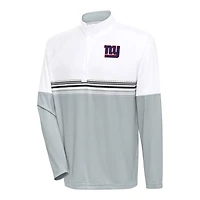 Men's Antigua White/Black New York Giants Bender Quarter-Zip Pullover Top