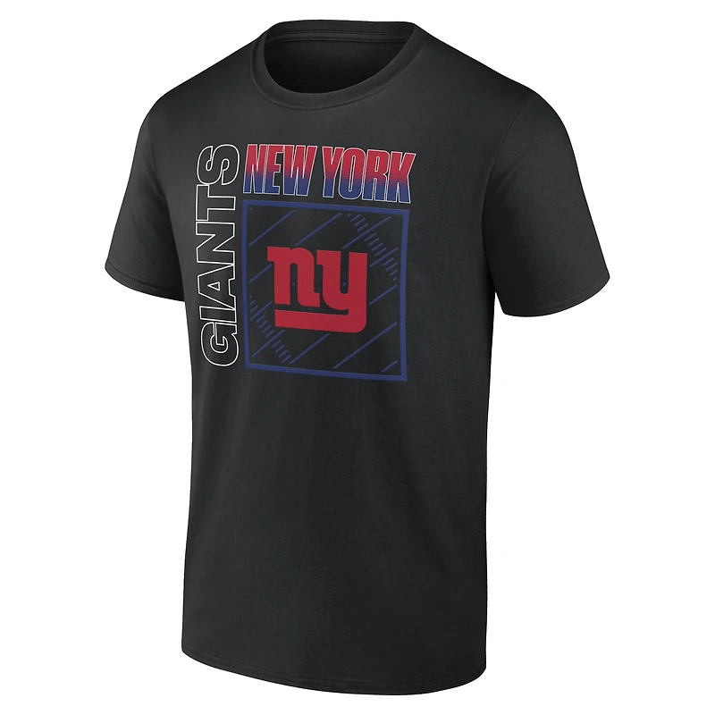 Men's Black New York Giants Home Field Pop Personalized Name & Number T-Shirt