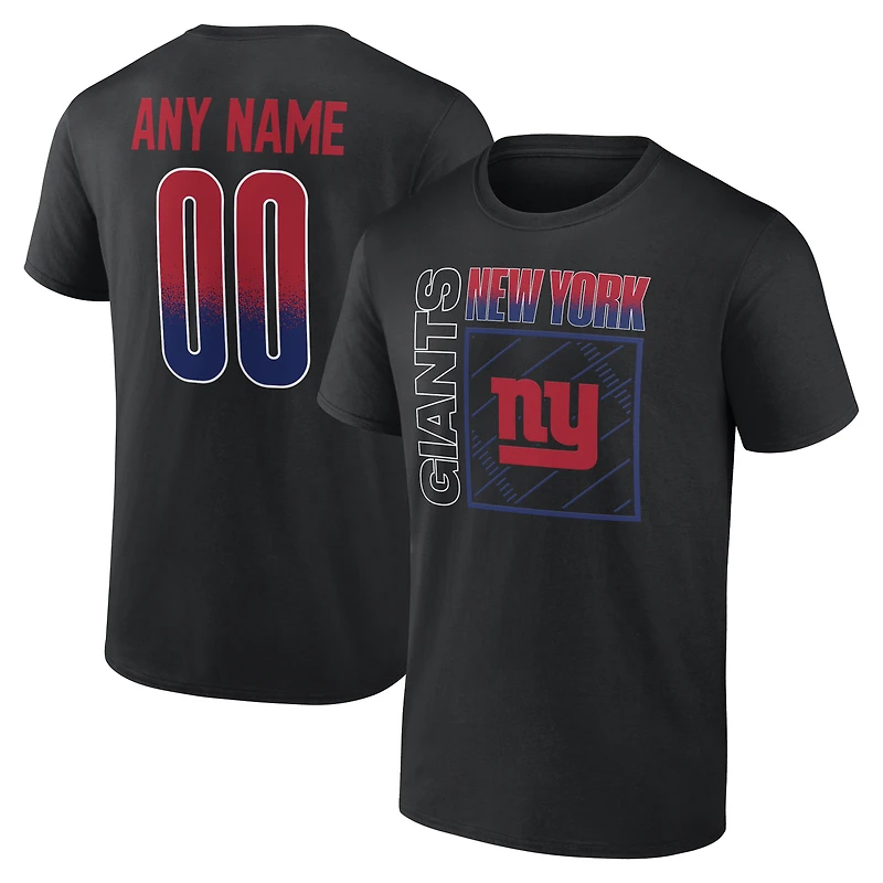 T-shirt noir pour homme New York Giants Home Field Pop personnalisé avec nom et numéro