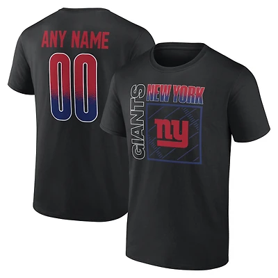 T-shirt noir pour homme New York Giants Home Field Pop personnalisé avec nom et numéro
