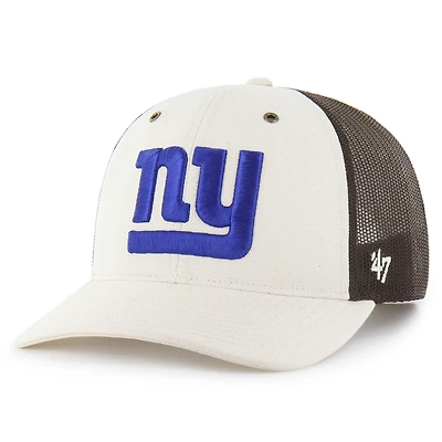 Men's Carhartt x '47 Natural/Brown New York Giants Undyed Trucker Adjustable Hat