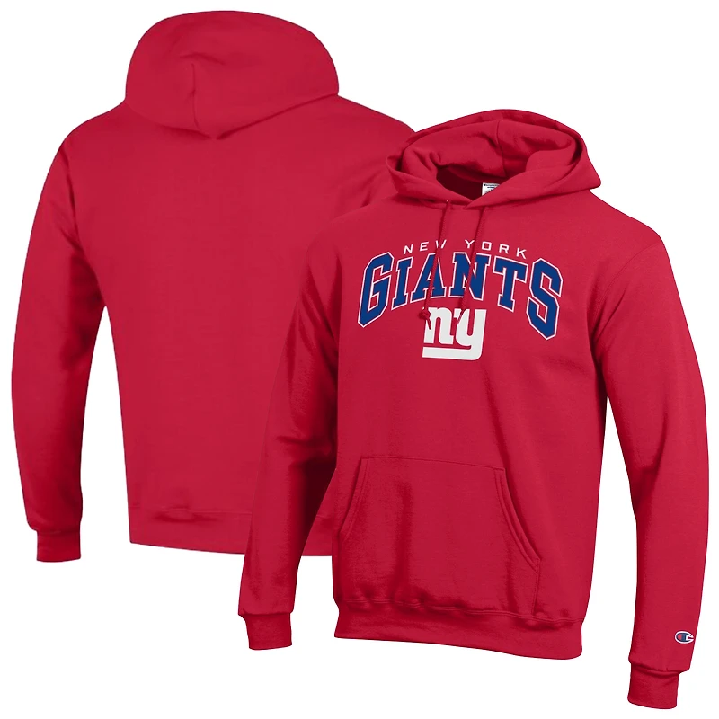 Men's Champion Royal New York Giants Powerblend Arch over Logo Hoodie