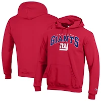 Men's Champion Royal New York Giants Powerblend Arch over Logo Hoodie