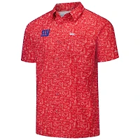 Men's Columbia PFG Red New York Giants Super Slack Tide Omni-Wick Button-Up Shirt