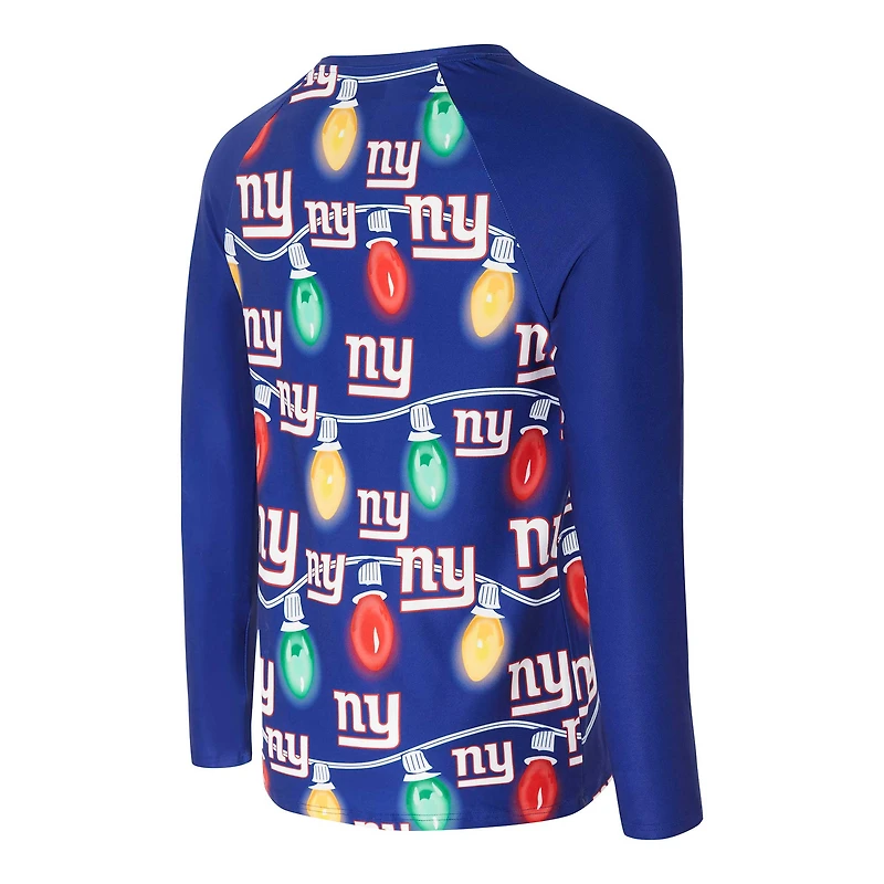 Ensemble haut à manches longues et pantalon raglan en tricot Garland pour homme Concepts Sport Navy New York Giants