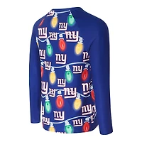 Ensemble haut à manches longues et pantalon raglan en tricot Garland pour homme Concepts Sport Navy New York Giants