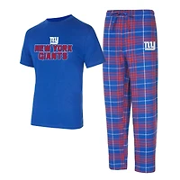 Men's Concepts Sport  Royal/Red New York Giants Vector Top & Flannel Pants Sleep Set