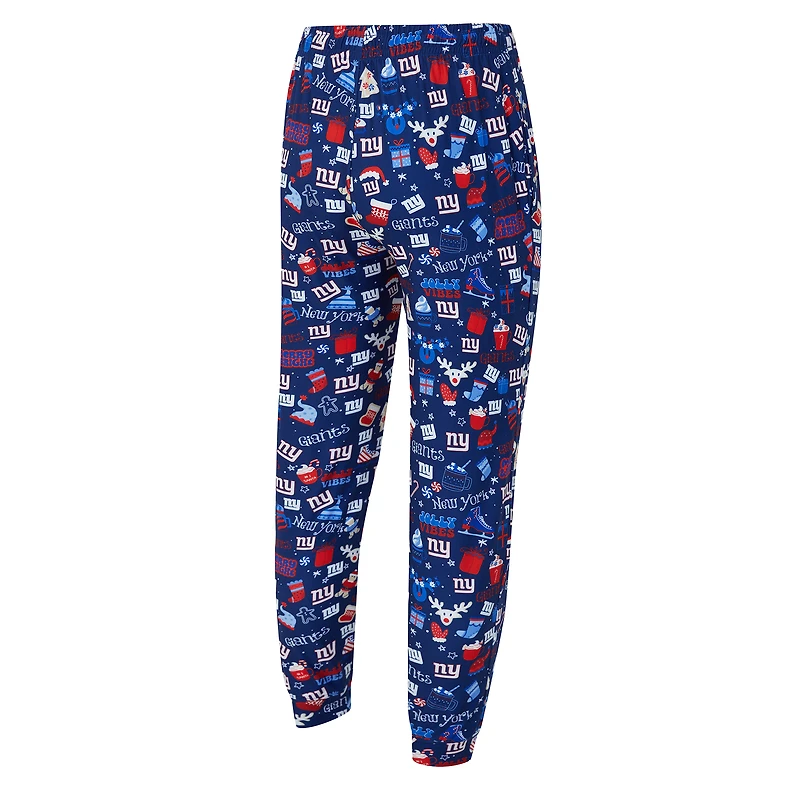 Men's Concepts Sport  Royal New York Giants Chestnut Long Sleeve Top & Pants Set