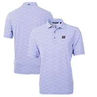 Men's Cutter & Buck Blue New York Giants Throwback Logo Virtue Eco-Pique Botanical Recycled Polo