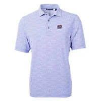 Men's Cutter & Buck Blue New York Giants Throwback Logo Virtue Eco-Pique Botanical Recycled Polo