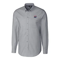 Chemise boutonnée à manches longues en tissu Oxford extensible et logo rétro des New York Giants pour homme, couleur anthracite, Cutter & Buck