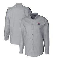 Chemise boutonnée à manches longues en tissu Oxford extensible et logo rétro des New York Giants pour homme, couleur anthracite, Cutter & Buck