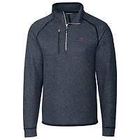 Pull-over en tricot à demi-fermeture éclair pour homme, couleur bleu marine chiné, des New York Giants, de la collection Grand & Tall.