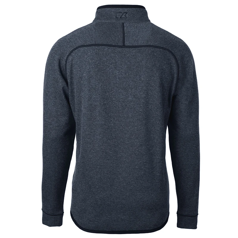 Pull-over en tricot à demi-fermeture éclair pour homme, couleur bleu marine chiné, des New York Giants, de la collection Grand & Tall.
