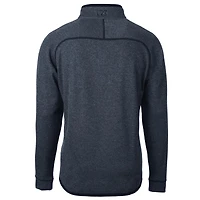Pull-over en tricot à demi-fermeture éclair pour homme, couleur bleu marine chiné, des New York Giants, de la collection Grand & Tall.