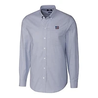 Men's Cutter & Buck Light Blue New York Giants Big Tall Stretch Oxford Long Sleeve Button-Down Shirt