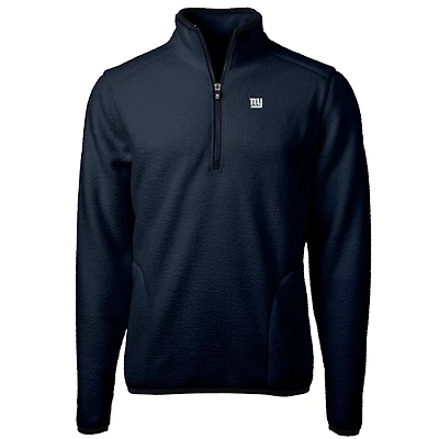 Veste polaire à fermeture éclair quart de tour Cascade Eco Sherpa pour homme, bleu marine, des New York Giants, taille grande et