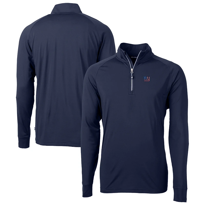 Pull-over hybride recyclé à fermeture éclair quart de tour, bleu marine, Team Adapt Eco Knit, des New York Giants, Cutter & Buck, pour homme