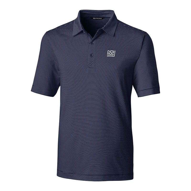 Men's Cutter & Buck Navy New York Giants Throwback Logo Big Tall Forge Pencil Stripe Stretch Polo