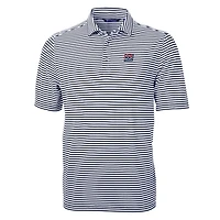 Men's Cutter & Buck Navy New York Giants Throwback Logo Virtue Eco Pique Stripe Recycled Big Tall Polo