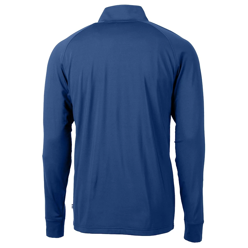 Pull-over rétro à fermeture éclair quart de tour pour homme Cutter & Buck Royal New York Giants Adapt Eco Knit Stretch recyclé, grande taille