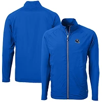 Men's Cutter & Buck  Royal New York Giants Helmet Adapt Eco Knit Hybrid Recycled Full-Zip Jacket