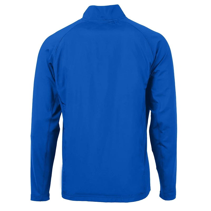 Men's Cutter & Buck  Royal New York Giants Helmet Adapt Eco Knit Hybrid Recycled Full-Zip Jacket
