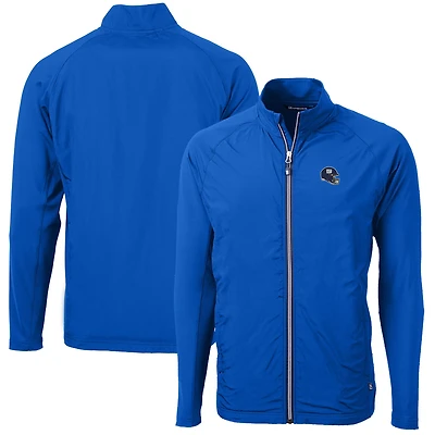 Men's Cutter & Buck  Royal New York Giants Helmet Adapt Eco Knit Hybrid Recycled Full-Zip Jacket