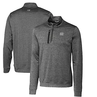 Pull zippé quart de tour pour homme, modèle Cutter & Buck Steel Stealth Heathered, logo rétro des New York Giants, grande taille