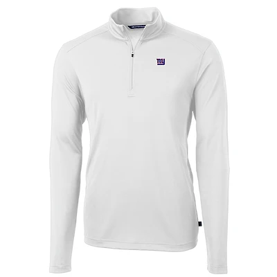 Veste à enfiler Virtue Eco Pique blanche quart de zip pour homme, coupe Cutter & Buck, des New York Giants, grande taille