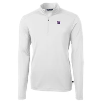 Veste à enfiler Virtue Eco Pique blanche quart de zip pour homme, coupe Cutter & Buck, des New York Giants, grande taille