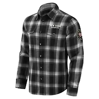 Chemise à carreaux en flanelle noire boutons-pression pour homme de la collection Darius Rucker par Fanatics des New York Giants