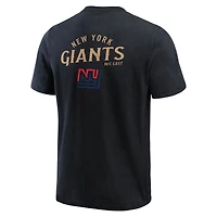 T-shirt Henley délavé noir pour homme de la collection Darius Rucker Fanatics des New York Giants