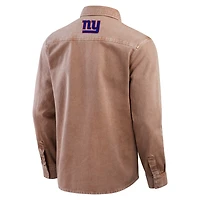 Chemise à manches longues teintée en pièce pour homme Darius Rucker Collection by Fanatics Brown New York Giants
