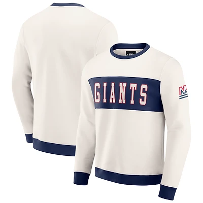 Men's Darius Rucker Collection by Fanatics Cream New York Giants Colorblock Pullover Sweatshirt
