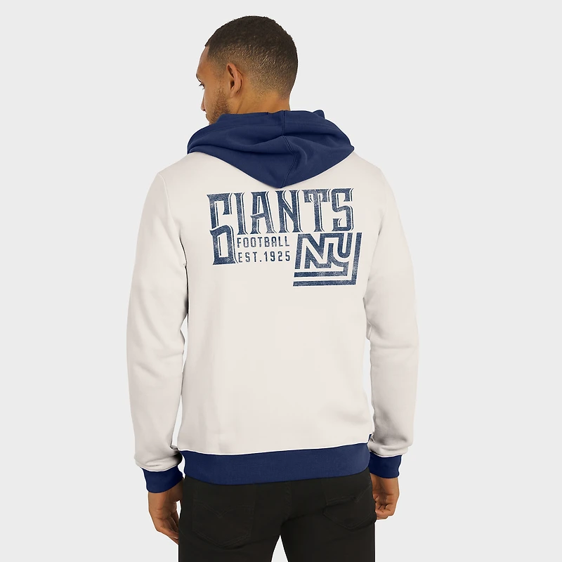 Sweat à capuche zippé crème pour homme de la collection Darius Rucker par Fanatics, motif New York Giants, effet vieilli