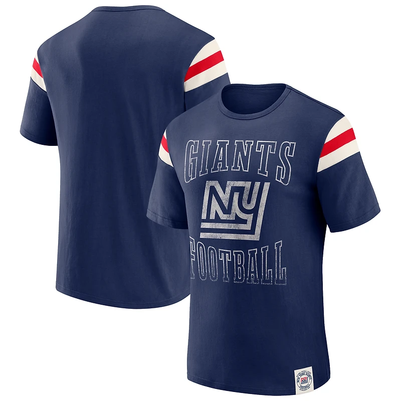 T-shirt à rayures rétro pour homme, collection Darius Rucker par Fanatics Royal New York Giants, effet vieilli
