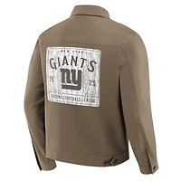 Veste camionneur à boutons complets pour homme Darius Rucker Collection by Fanatics Tan New York Giants