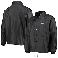 Dunbrooke Black New York Giants Coaches Veste coupe-vent raglan classique à boutons-pression pour homme